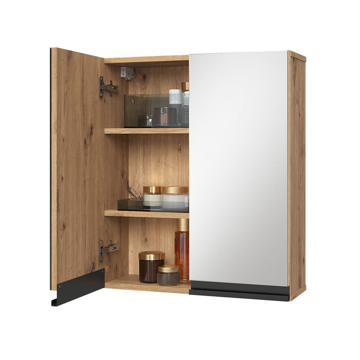 BADSPIEGELSCHRANK Torren Artisan 60 x 70 cm - Hellgrau, Holzwerkstoff (60/70/20cm) - Vicco