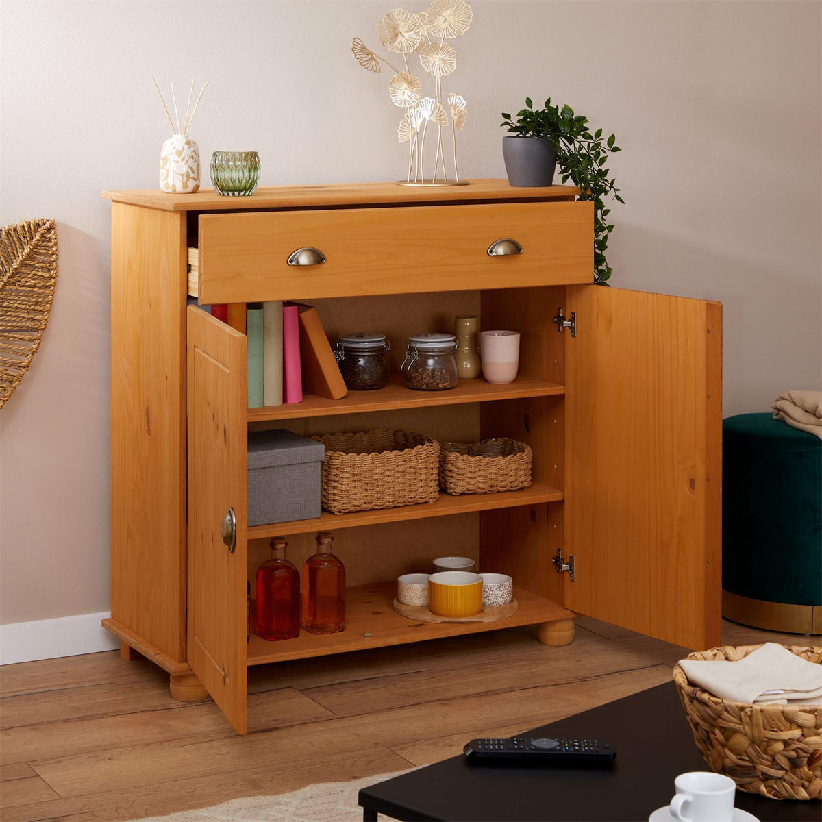KOMMODE COLMAR - Kieferfarben, Holz (90/97/39cm) - IDIMEX