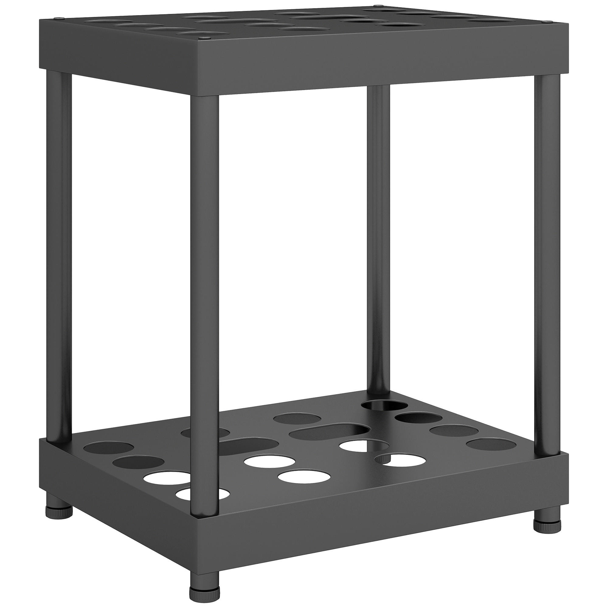 GARTENREGAL DE-13806 2-stöckig für 16 Werkzeuge Schwarz - Schwarz, Metall (33/50/42cm) - ComfortXL