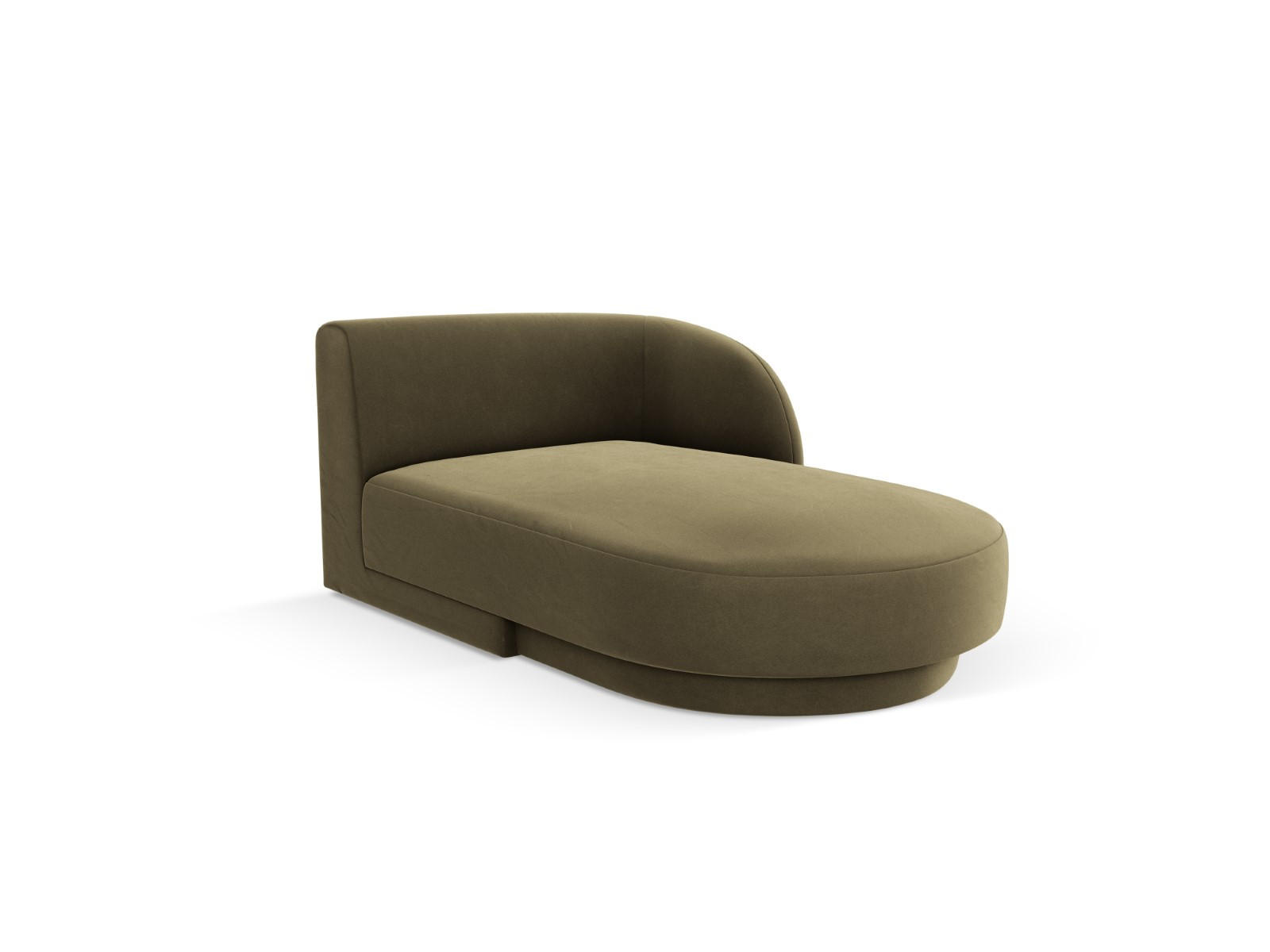 CHAISELONGUE rechts Miley aus Samt grün - Grün, Textil (90/70/156cm) - Micadoni