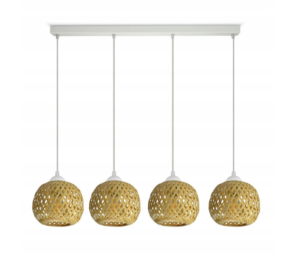 PENDELLEUCHTE BOHO - Beige/Weiß, Glas/Metall (15/90/100cm) - kiki design