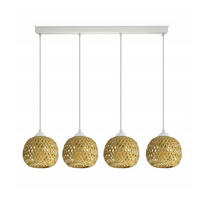PENDELLEUCHTE BOHO - Beige/Weiß, Glas/Metall (15/90/100cm) - kiki design