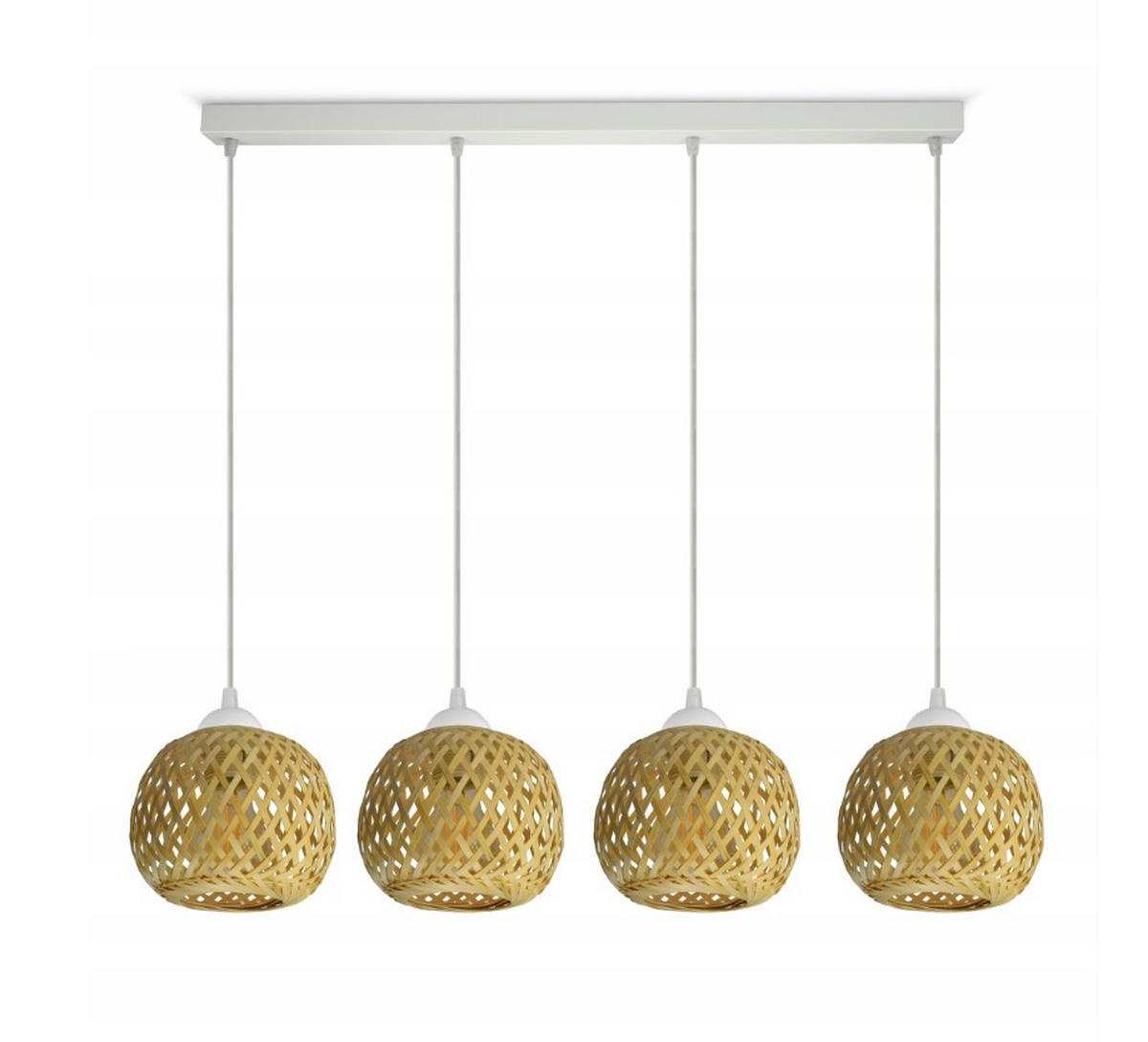 PENDELLEUCHTE BOHO - Beige/Weiß, Glas/Metall (15/90/100cm) - kiki design