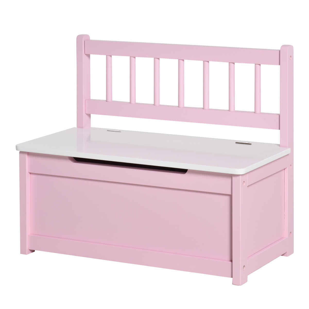 SPIELZEUGTRUHE DE-17270 2-in-1 mit Sitzbank & Sicherheitsdeckel Rosa - Pink, Metall (30/60cm) - ComfortXL