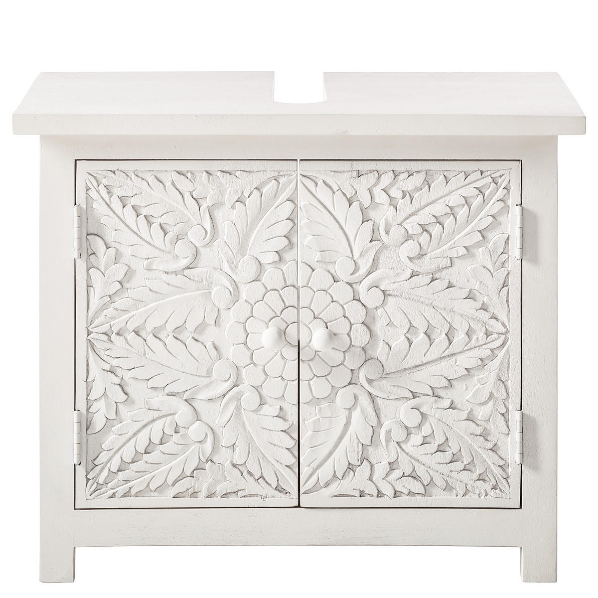 WASCHBECKENUNTERSCHRANK - Mango massiv - Weiß - Weiß, Holz/Holzwerkstoff (70/60/35cm) - home24