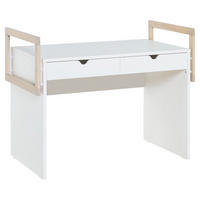SCHREIBTISCH mit 2 Schubladen und Holzkanten - STIGE - 118/65/93,4 cm - Weiß, Holzwerkstoff (118/65/93.4cm) - Calicosy