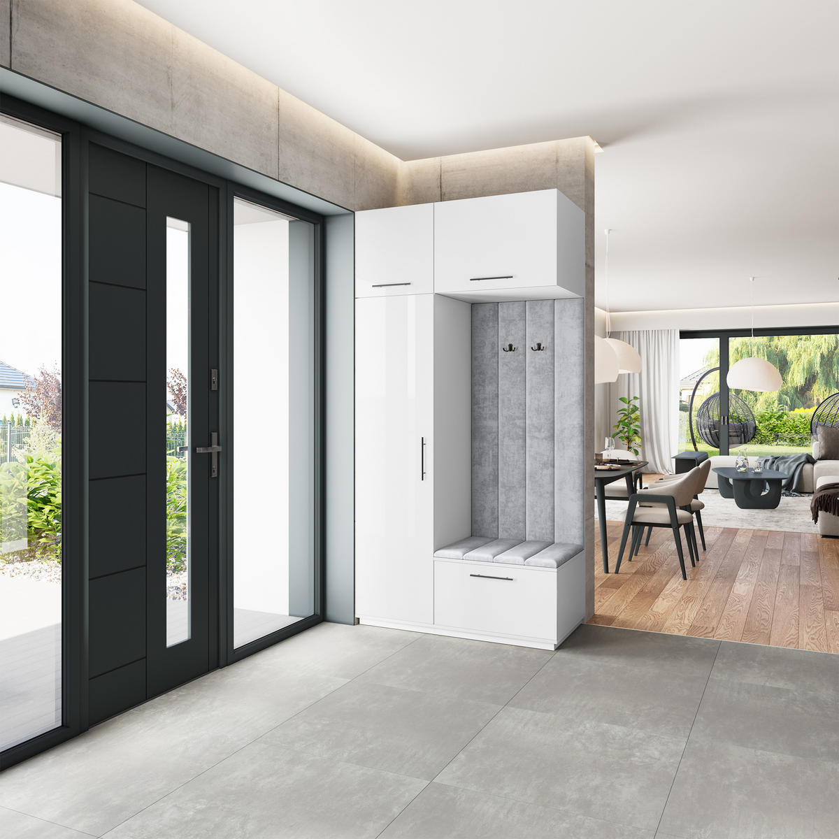 GARDEROBENSCHRANK REMA 120/240/60 cm Modern Weiß - Weiß, Holzwerkstoff (120/240/60cm) - MASSENO