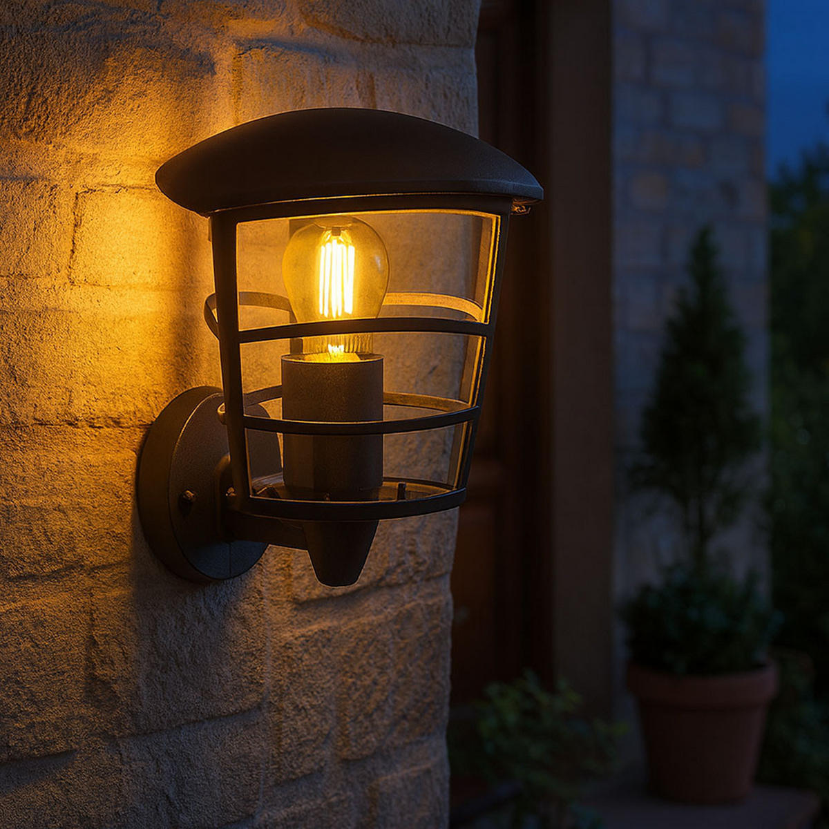 LED WANDLAMPE Aluminium Schwarz - Schwarz, Metall (19.5/16.5/22.5cm) - Globo Lighting