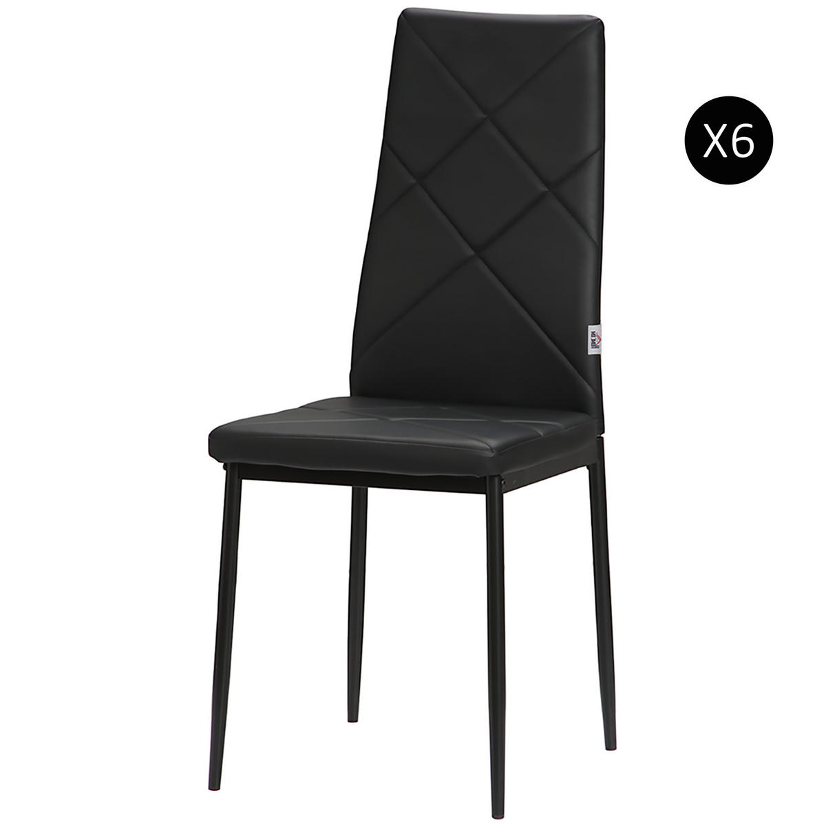 STÜHLE Schwarz 6 Stück - Schwarz, Metall (41/97/50cm) - GiPP