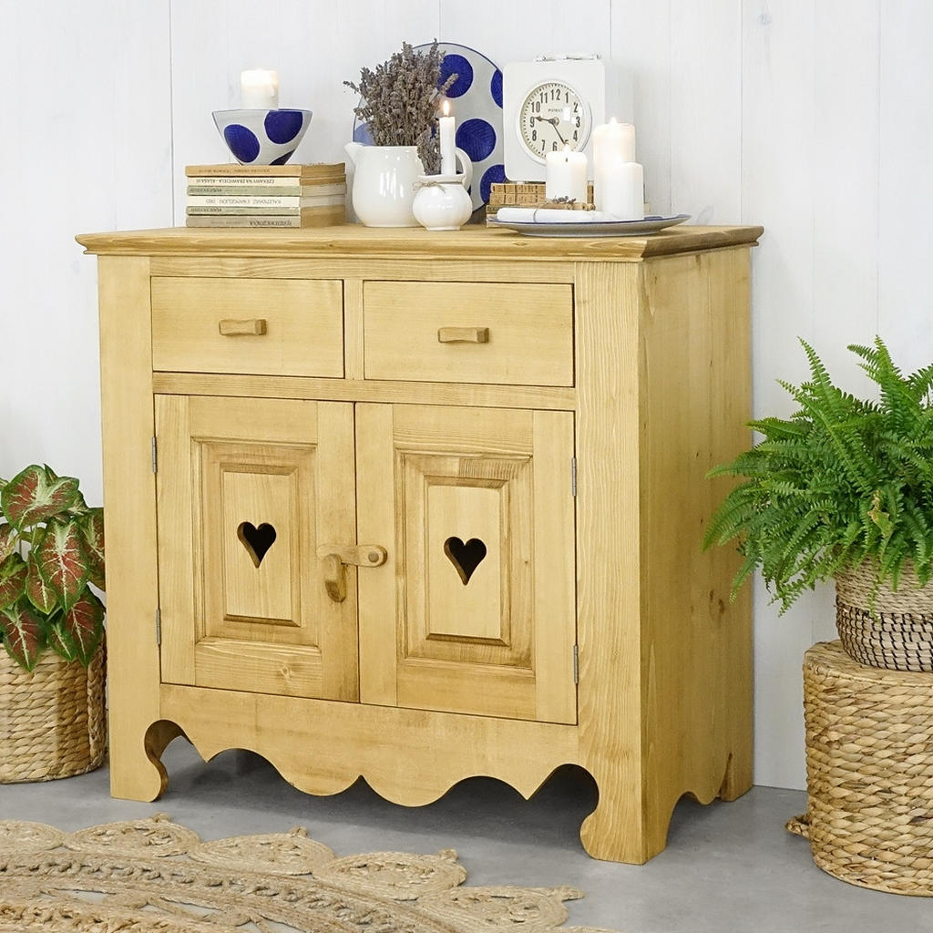 Thumbnail - Seart Kommode, Honig, Holz, Echtholz,Fichte, 2 Schubladen, 90x85x46 cm, Wohnzimmer, Kommoden & Sideboards, Kommoden