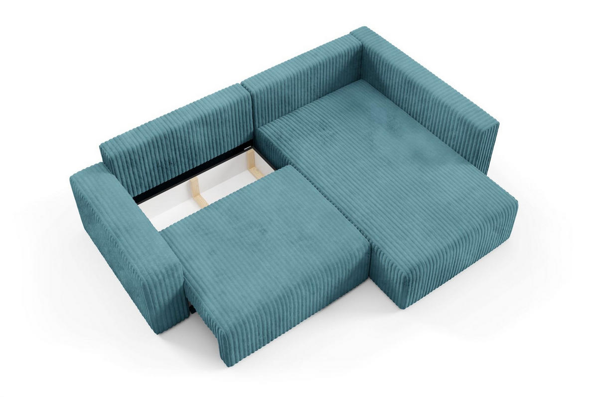 ECKSOFA Natalia Xl - Blau, Holzwerkstoff/Textil (245/182cm) - Fun Möbel