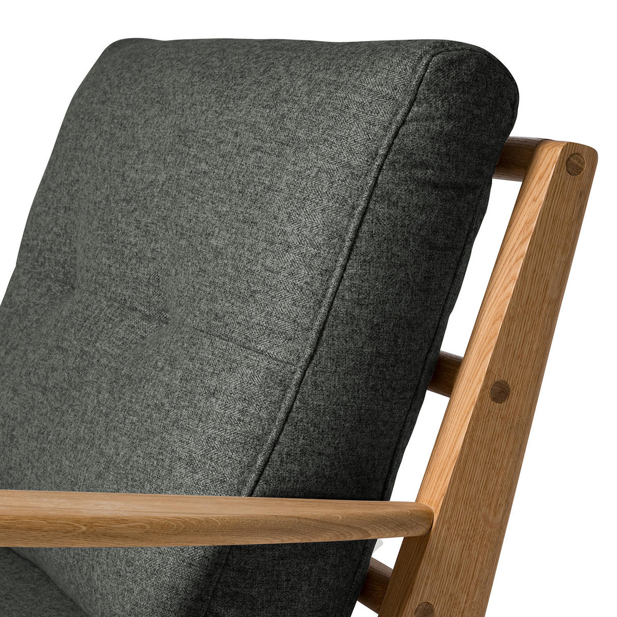 SESSEL - Dunkelgrau/Braun, Eichenholz/Holz (83/80/75cm) - home24