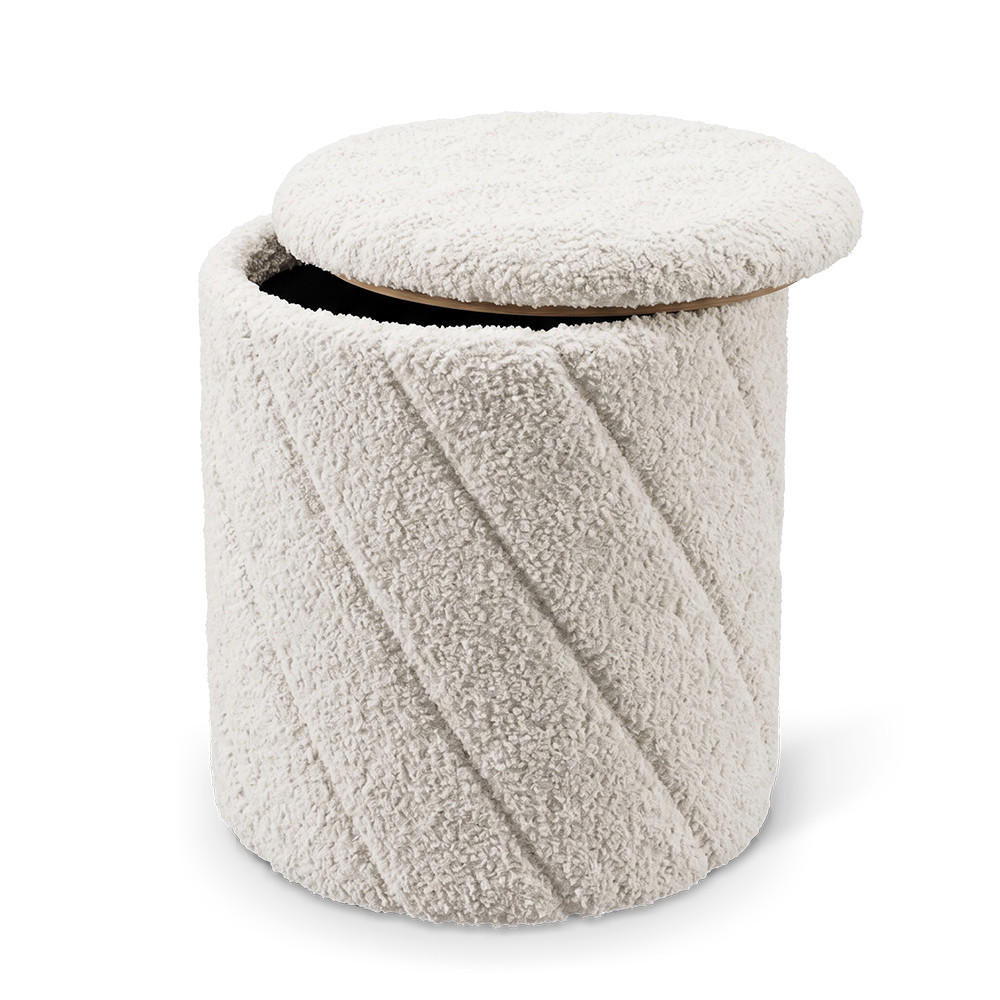 STOLICA ZA TOALETNI STOL Novin, Bijela /Hrast, 43 x 45 cm - bijela/boje hrasta, tekstil (43/45/43cm) - Vicco