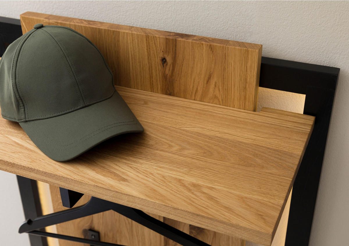 WANDGARDEROBE 64x30x160 Wildeiche natur lackiert / geölt KITZBÜHEL #134 - Naturfarben, Holz (64/160/30cm) - Massivmoebel24