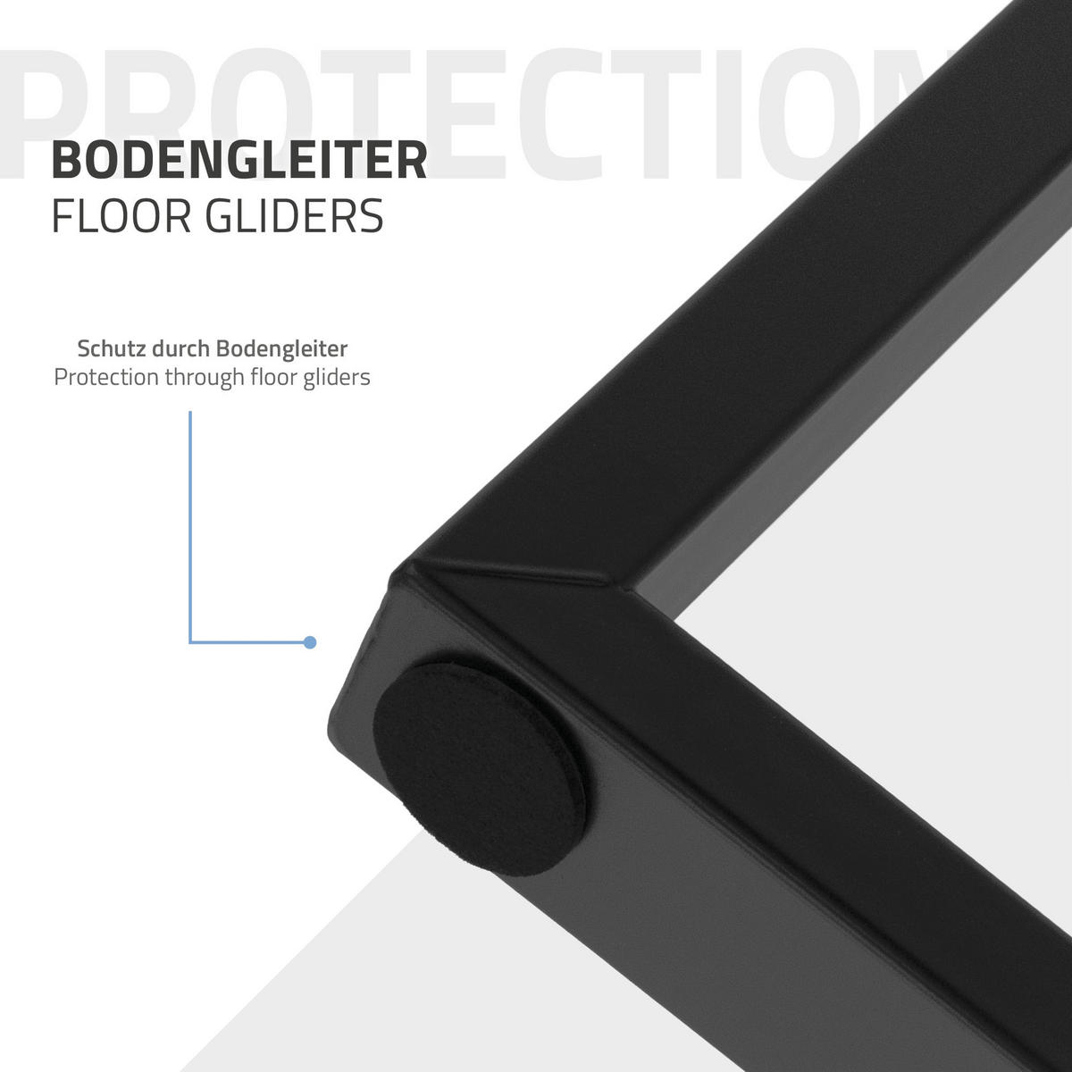 TISCHBEINE 2er Set ARROW 25x43 cm Schwarz - Schwarz, Metall (25/43/25cm) - ML-DESIGN