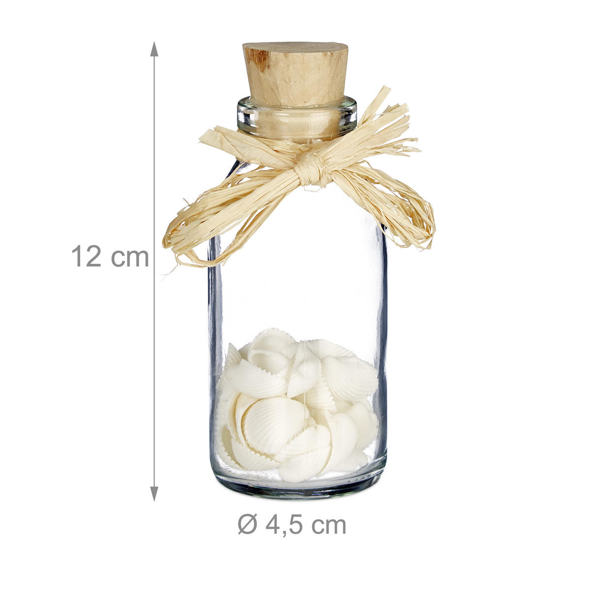 3XMUŠĽOVÝ dekór - viacfarebná, prírodné materiály/sklo (12cm) - Relaxdays