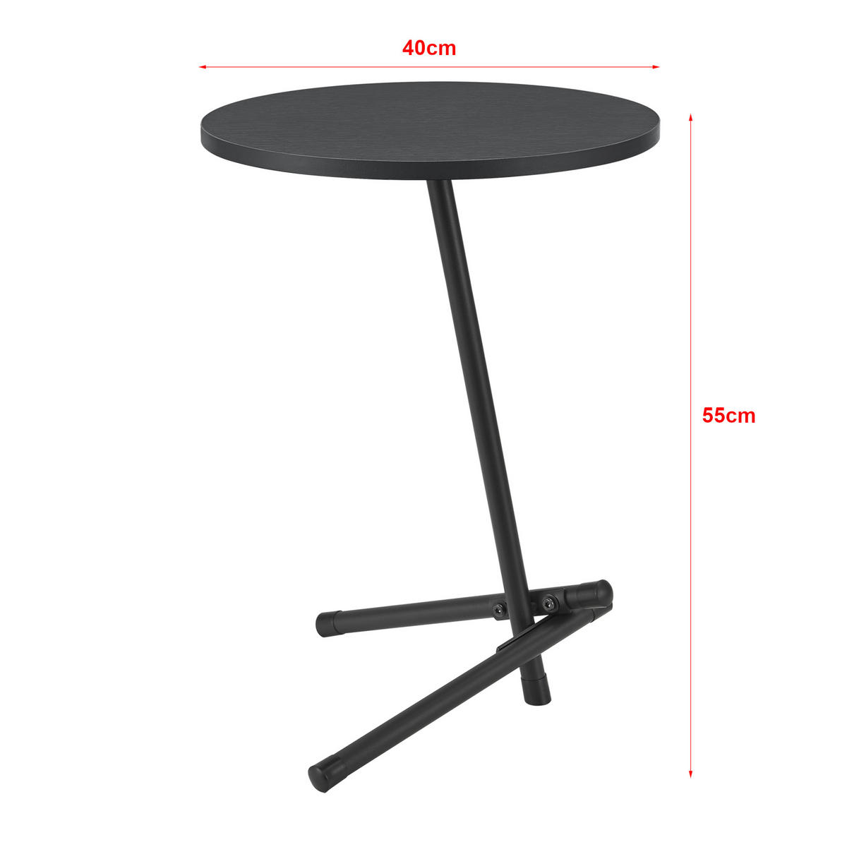 BEISTELLTISCH Karup - Schwarz, Metall (40/40/55cm) - [en.casa]