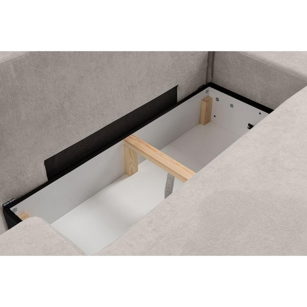 ECKSCHLAFSOFA Gavi beige velours links - Beige, Textil (269/171cm) - Beautysofa