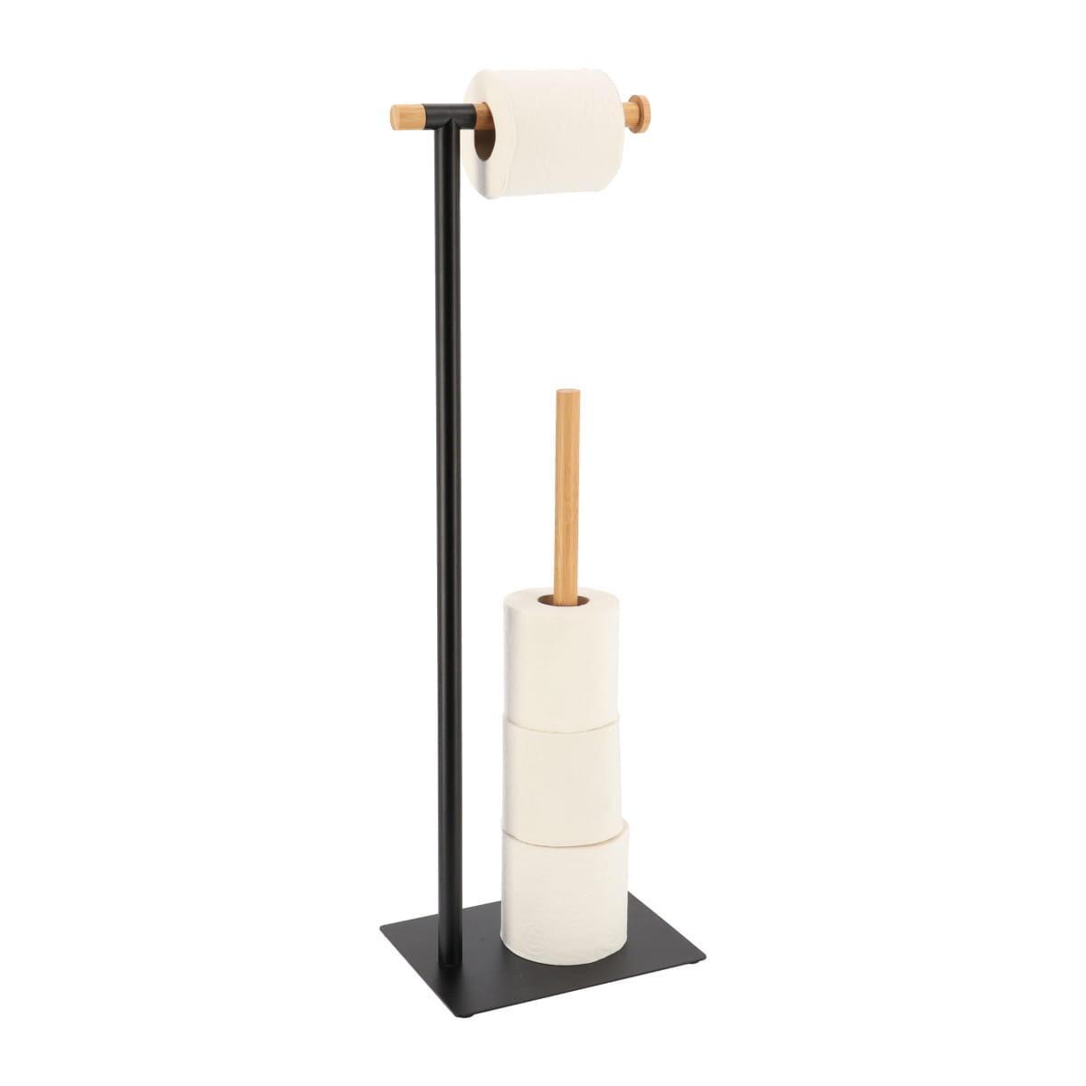 TOILETTENPAPIERSTÄNDER aus Metall Mat 22/16/69,5 cm - Schwarz, Metall (16/69.5/22cm) - Tendance