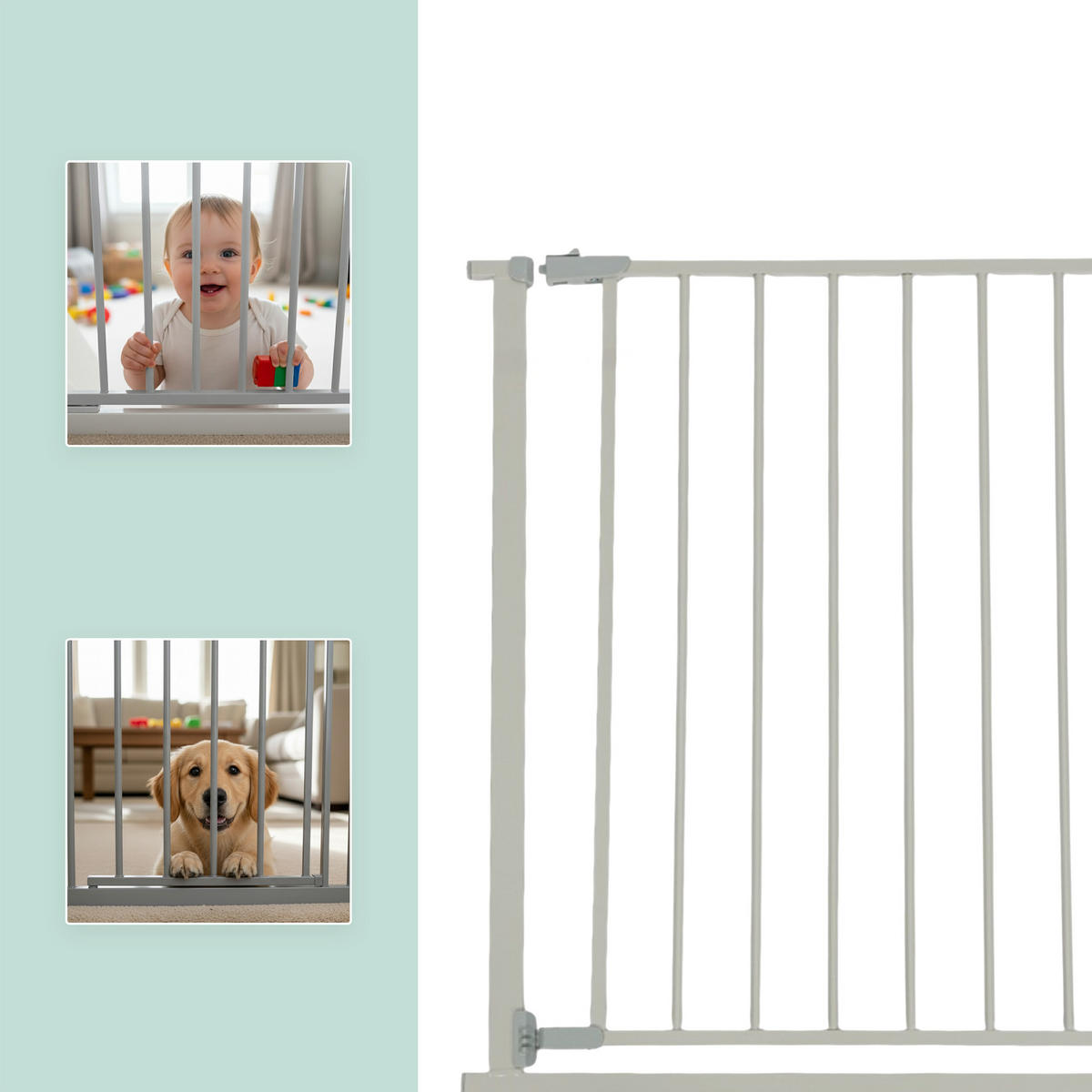 TREPPENSCHUTZGITTER - Grau, Kunststoff/Metall (80/1cm) - Relaxdays