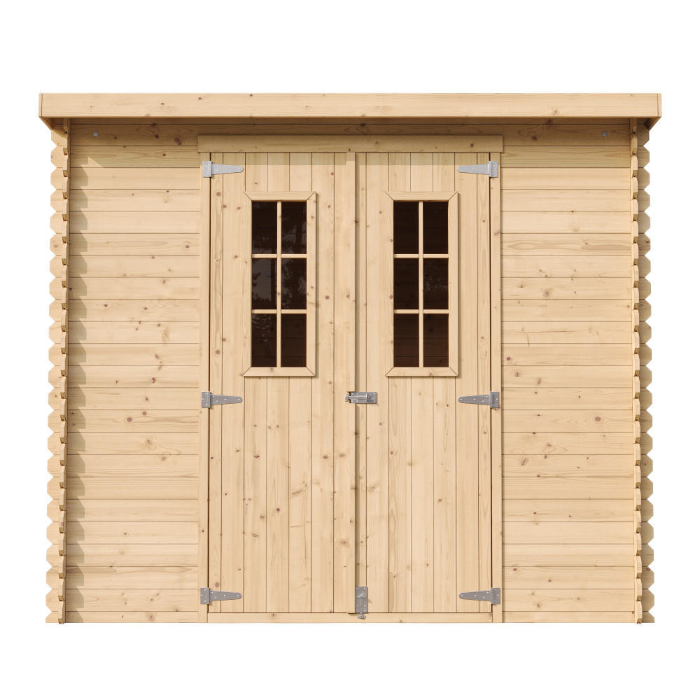 GARTENHAUS HOLZ mit imprägniertem Boden B239xL142xH200 cm/ 2,63 m2 - M310C+M310G - Beige, Holz (239/200/142cm) - Timbela