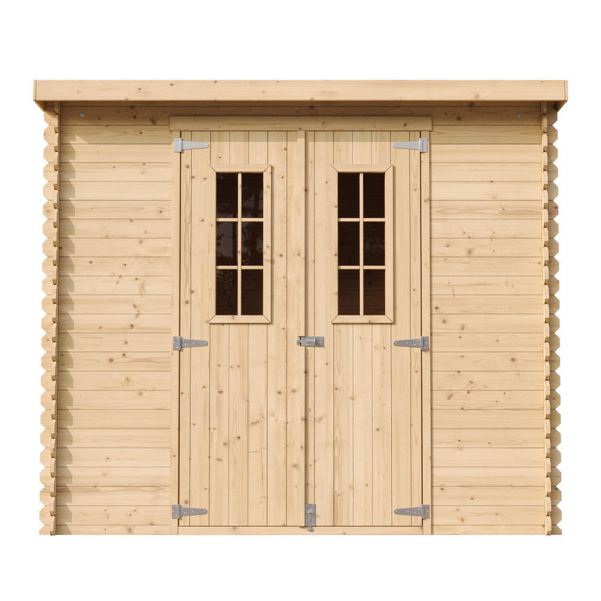 GARTENHAUS HOLZ mit imprägniertem Boden B239xL142xH200 cm/ 2,63 m2 - M310C+M310G - Beige, Holz (239/200/142cm) - Timbela
