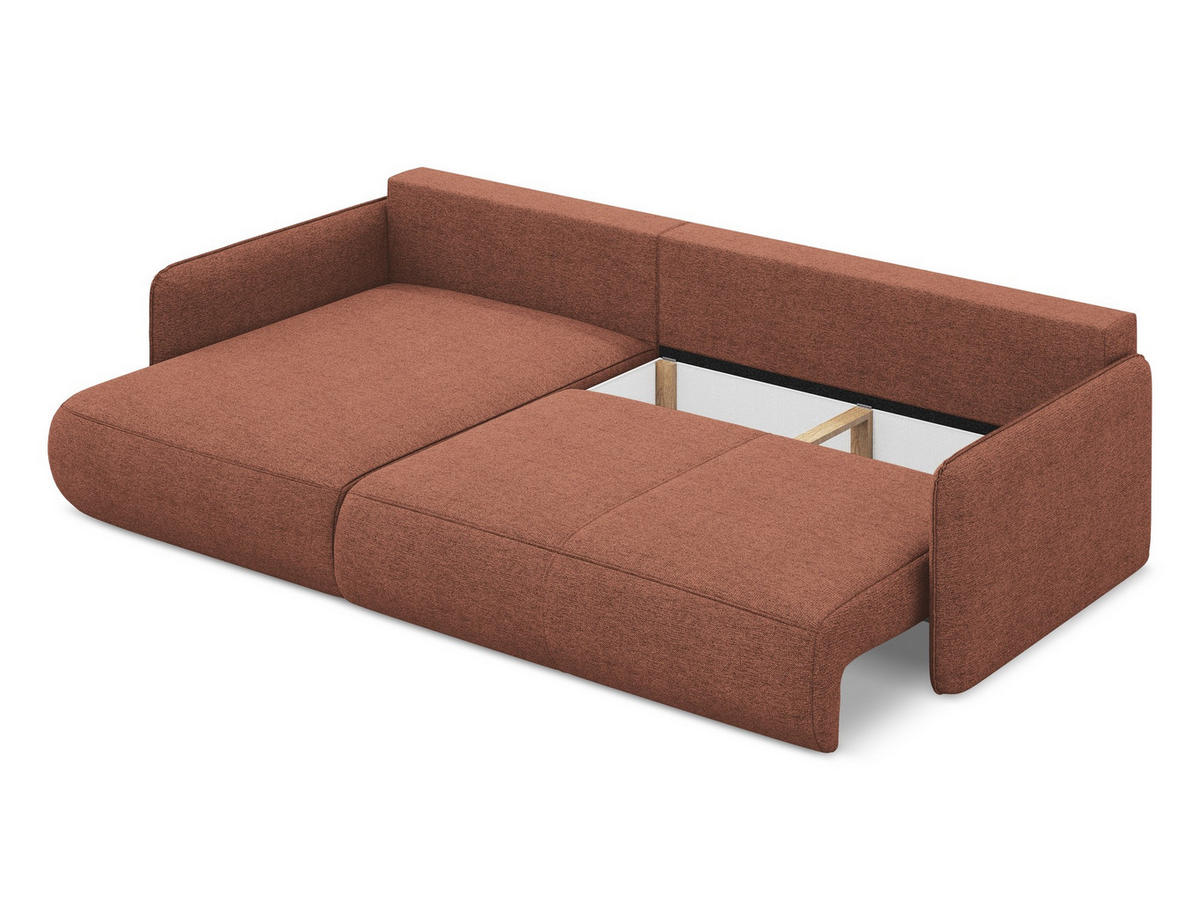 ECKSOFA mit Schlaffunktion Strukturstoff Stoff Beige - Beige/Schwarz, Kunststoff/Textil (148/207cm) - Makamii