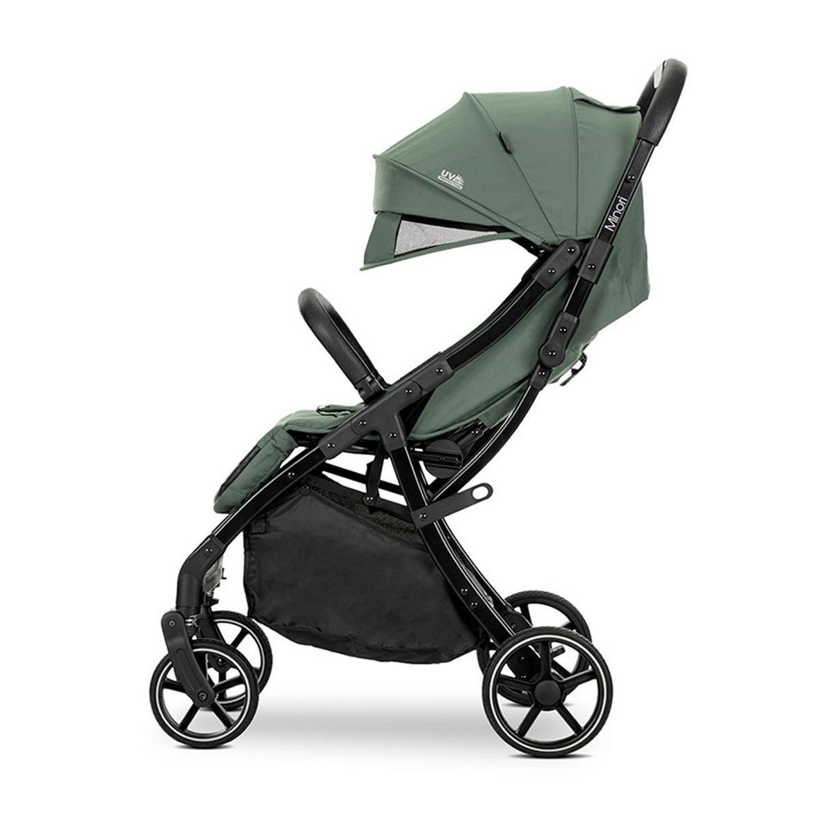 BUGGY Minori faltbar grün PU-Räder Getränkehalter Fußabdeckung - Schwarz, Metall (75/50/102cm) - Lorelli