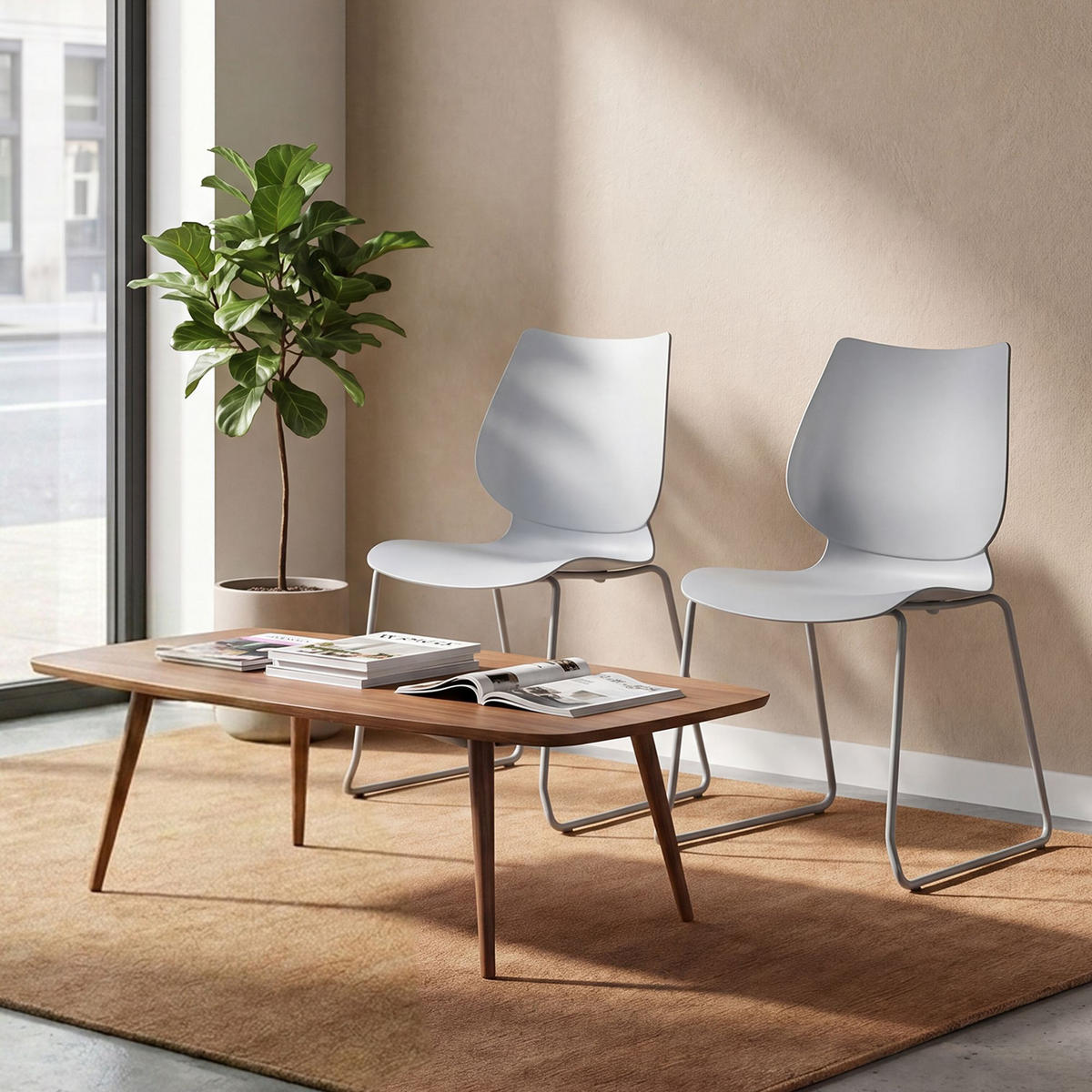 STUHL 2 Kunststoff Grau - Grau, Kunststoff/Metall (47/86/50cm) - CLP