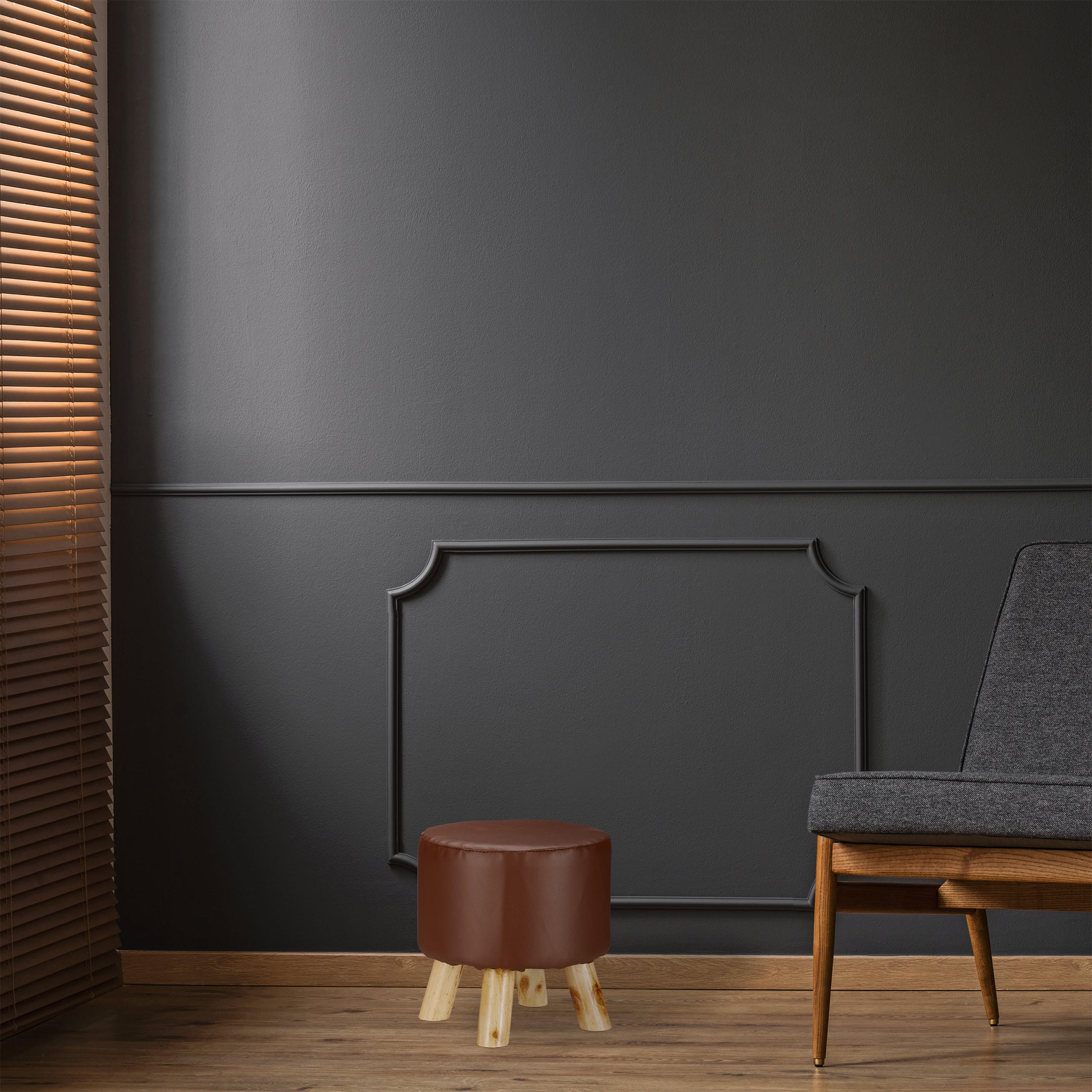 HOCKER - Braun, Holz/Holzwerkstoff (30/30/30cm) - Relaxdays