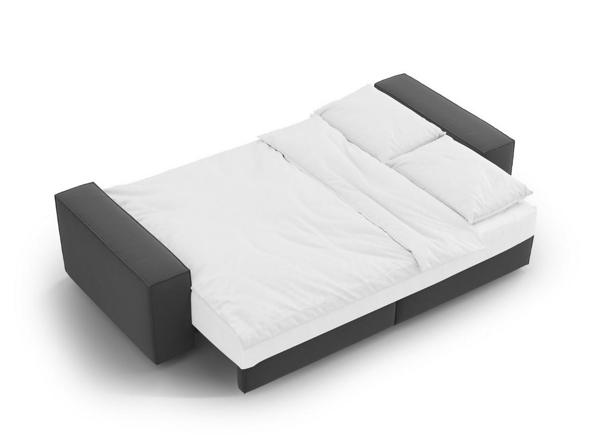 SOFA ausklappbar mit Bettkasten Jodie aus Samt grau 3 Sitzplätze - Grau, Textil (107/86/247cm) - Micadoni