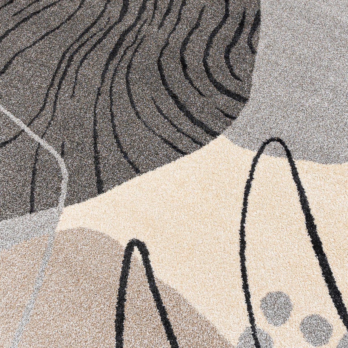 TEPPICH Beige Geometrisch In-Outdoor Pflanzlich Kurzflor Rechteckig 200 x 300 cm - Hellgrau, Textil (200/300cm) - Mazovia