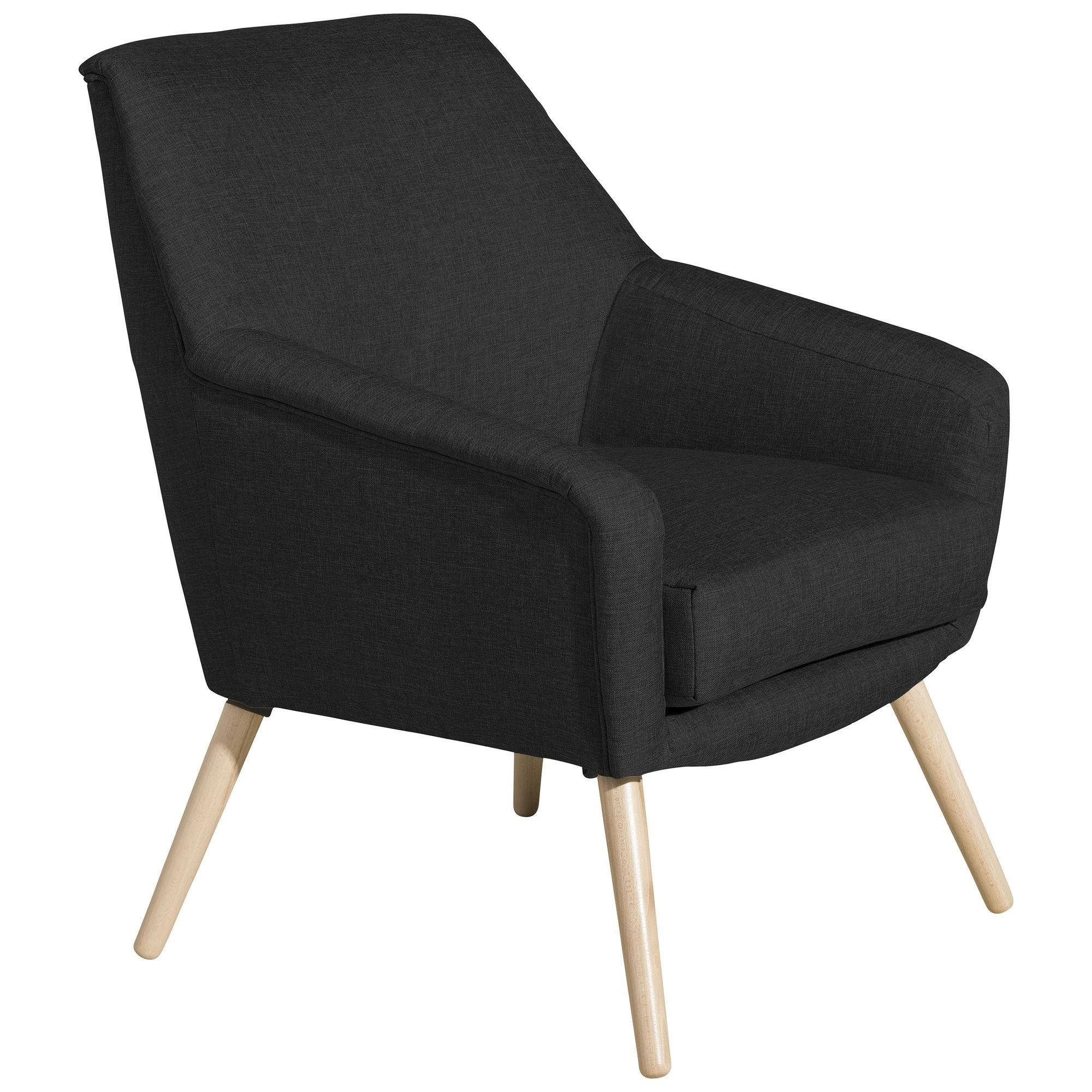 SESSEL Kachka Bezug Flachgewebe Buche natur / schwarz - Schwarz, Kunststoff (67/81/71cm) - 58aufmkessel