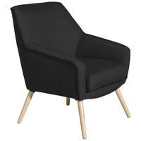 SESSEL Kachka Bezug Flachgewebe Buche natur / schwarz - Schwarz, Kunststoff (67/81/71cm) - 58aufmkessel