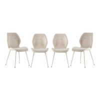 STOFFSTÜHLEN 4er-Set 58/49/47,5 cm - Creme, Textil (58/47.5/49cm) - Calicosy