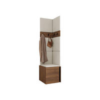 GARDEROBEN-SET Orion XXI - Beige/Nussbaumfarben, Holzwerkstoff/Kunststoff (42/186/46cm) - MIRJAN24