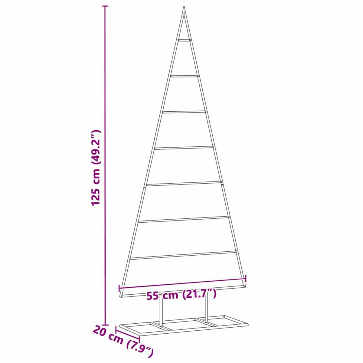 WEIHNACHTSBAUM Metall Gold 125 Cm Pulverbeschichteter Stahl - Goldfarben, Metall (125cm) - vidaXL