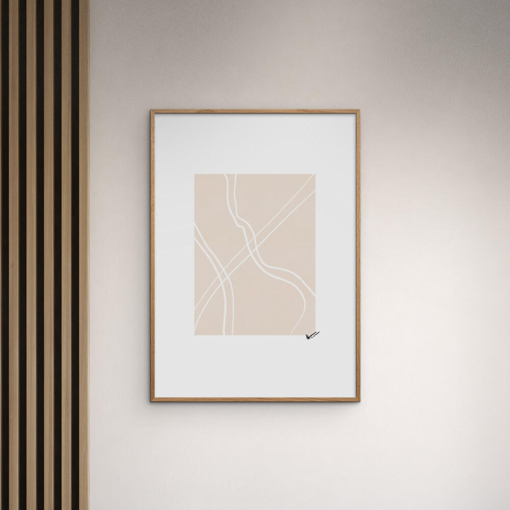 POSTER mit Rahmen N. Atelier - Route - Eichefarben/Naturfarben, Holz/Papier (30/40cm) - Poster&Frame
