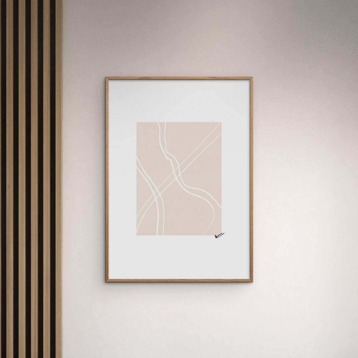 POSTER mit Rahmen N. Atelier - Route - Eichefarben/Naturfarben, Holz/Papier (30/40cm) - Poster&Frame