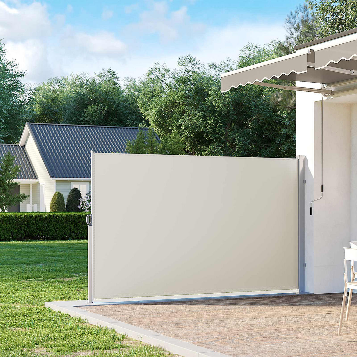 SEITENMARKISE - Creme, Metall (200/13/350cm) - Hansiro