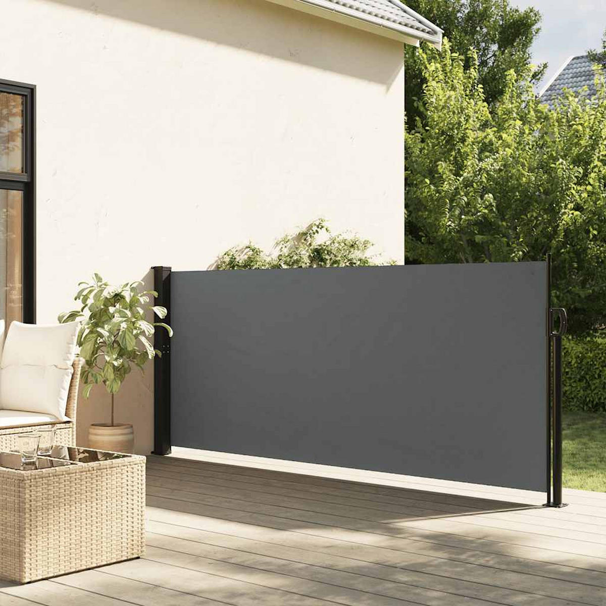 SEITENMARKISE Ausziehbar Anthrazit 140x500 cm - Anthrazit, Textil (500/140/500cm) - furnicato