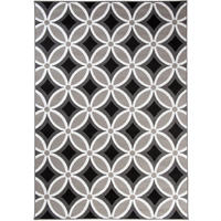 TEPPICH MAYA Schwarz Geometrisch Mosaik Karo 140/200 cm - Grau, Textil (140/200cm) - Tapiso