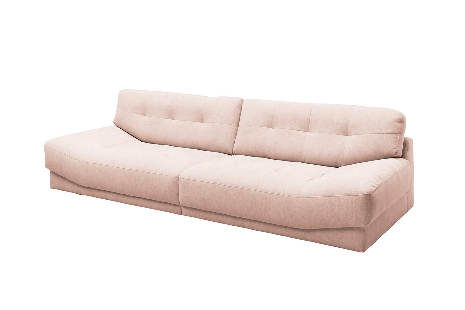 SOFA MOZZA Pink Webstoff - Pink/Schwarz, Kunststoff/Textil (298/83/123cm) - KAWOLA