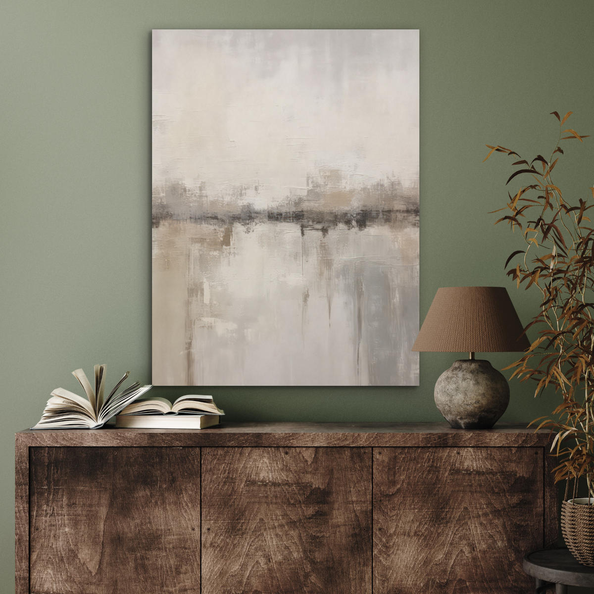 AKUSTIKPANEEL Moderne Kunst - Abstrakt - Beige 60x80 cm - Beige, Textil (60/0.9/80cm) - MuchoWow