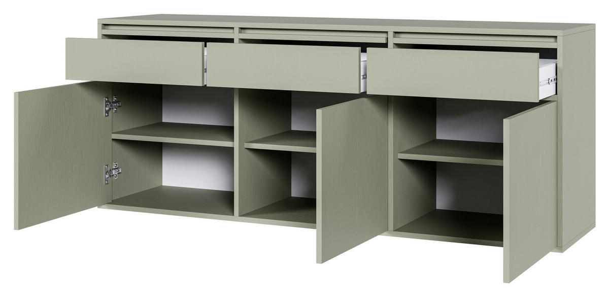 SIDEBOARD Evo Salbeigrün 154 cm - Salbeigrün, Holzwerkstoff (154/61.6/39cm) - Selsey