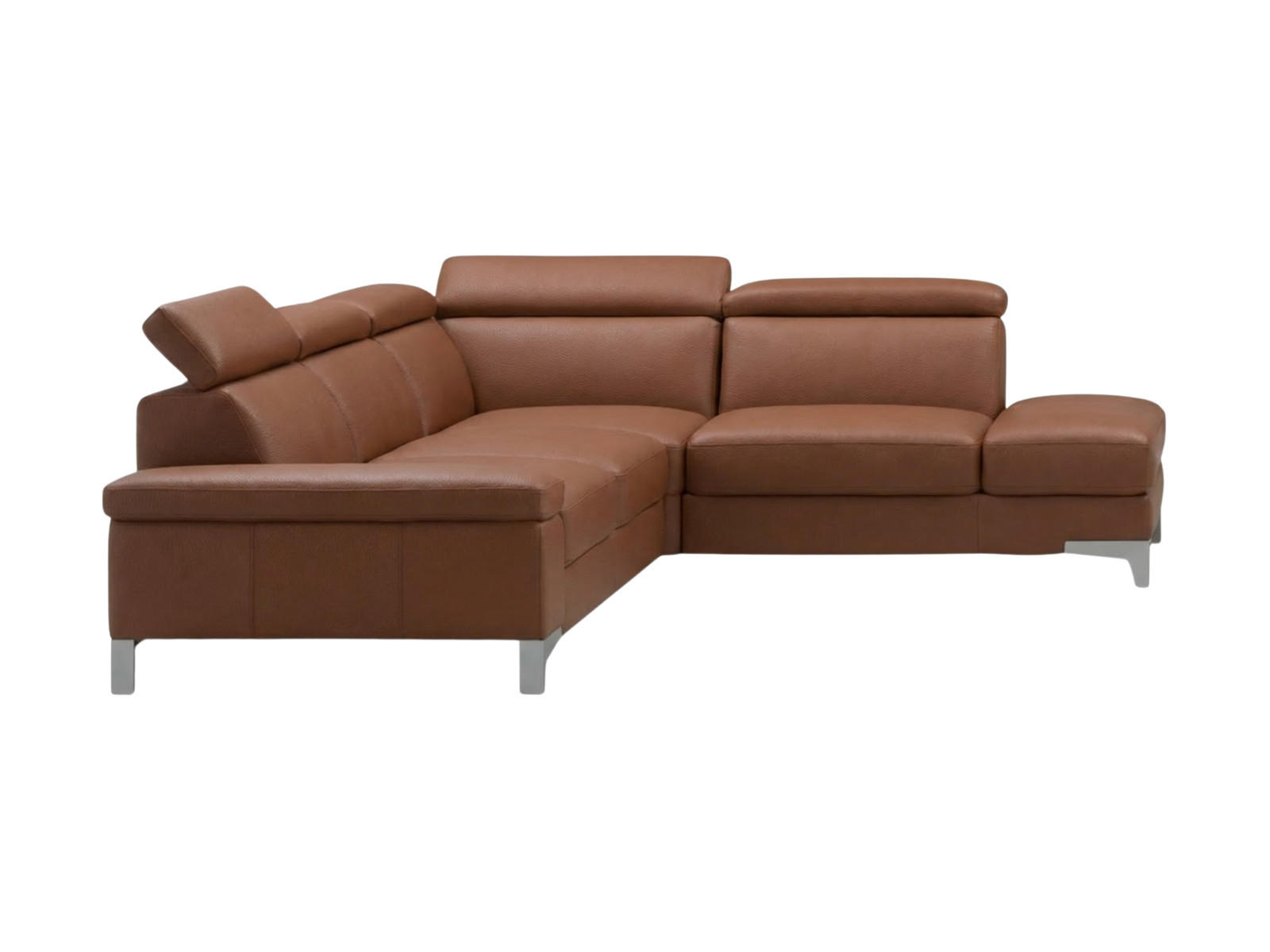 ECKSOFA Talisman Echtleder Cognacbraun - Cognac, Leder/Metall (271/224cm)