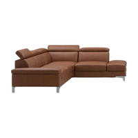 ECKSOFA Talisman Echtleder Cognacbraun - Cognac, Leder/Metall (271/224cm)