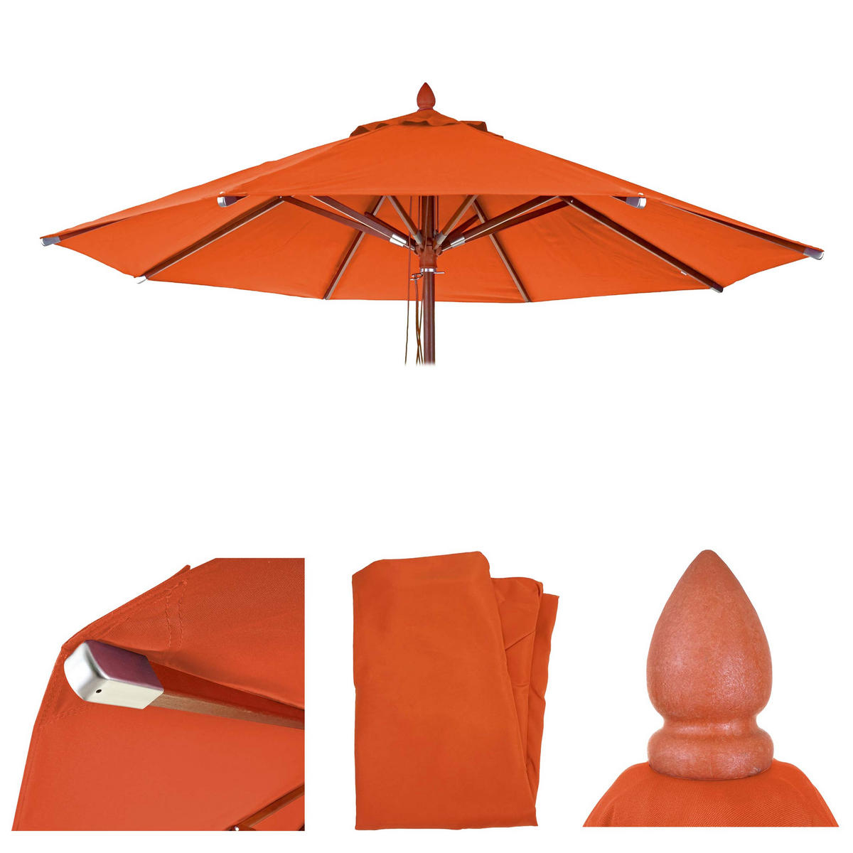 ERSATZ-BEZUG FÜR SCHIRM I RUND Orange - Orange, Textil (300/300cm) - MCW