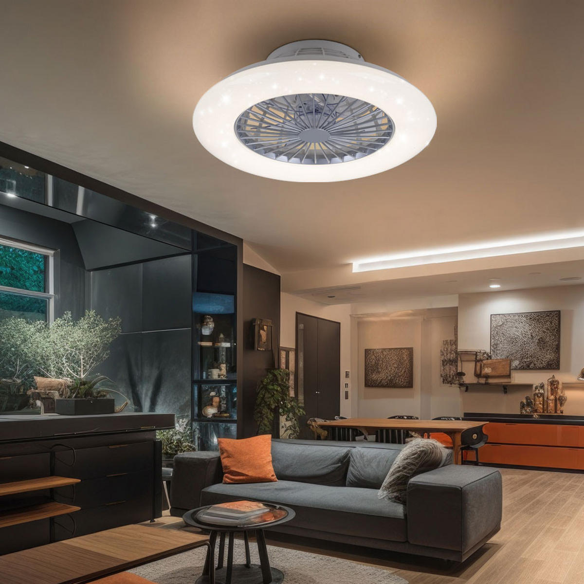 LED DECKENLEUCHTE Metall Weiß - Weiß, Metall (50/50/16.8cm)