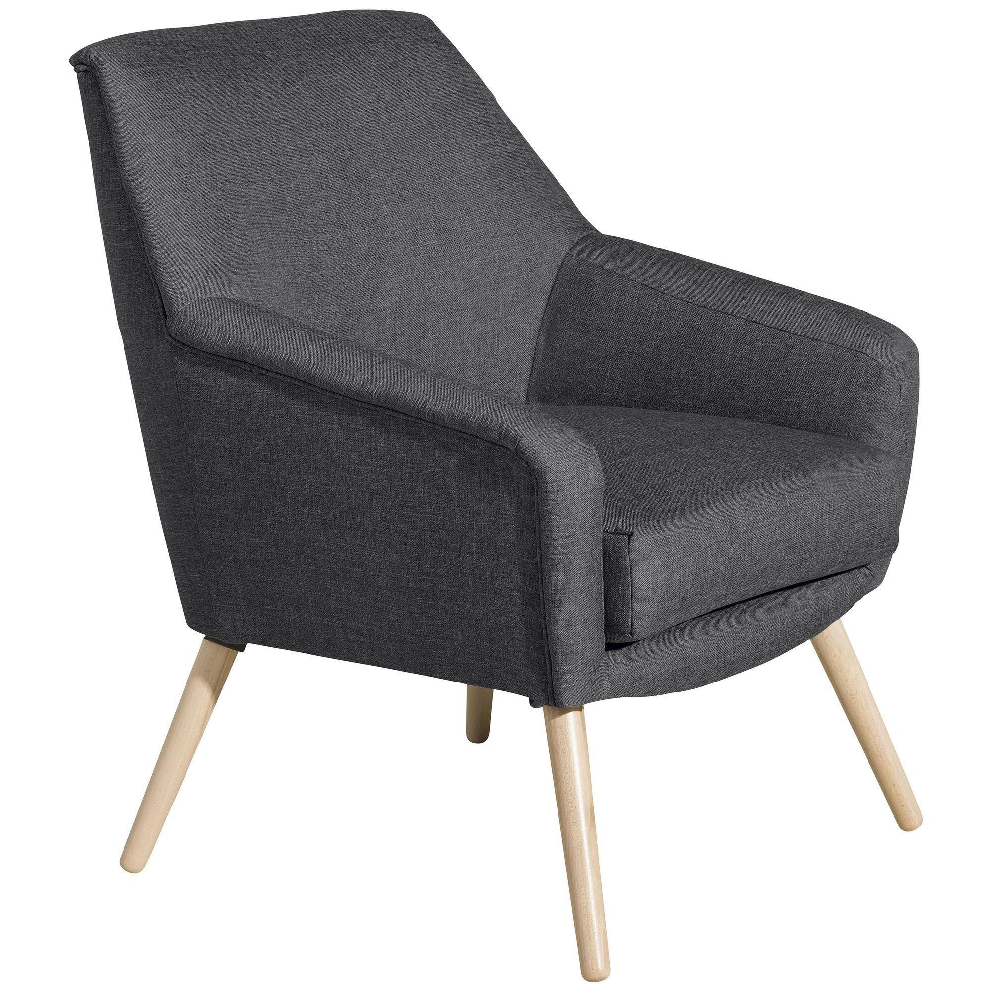 SESSEL Kachka Bezug Flachgewebe Buche natur / graphit - Graphitfarben, Kunststoff (67/81/71cm) - 58aufmkessel